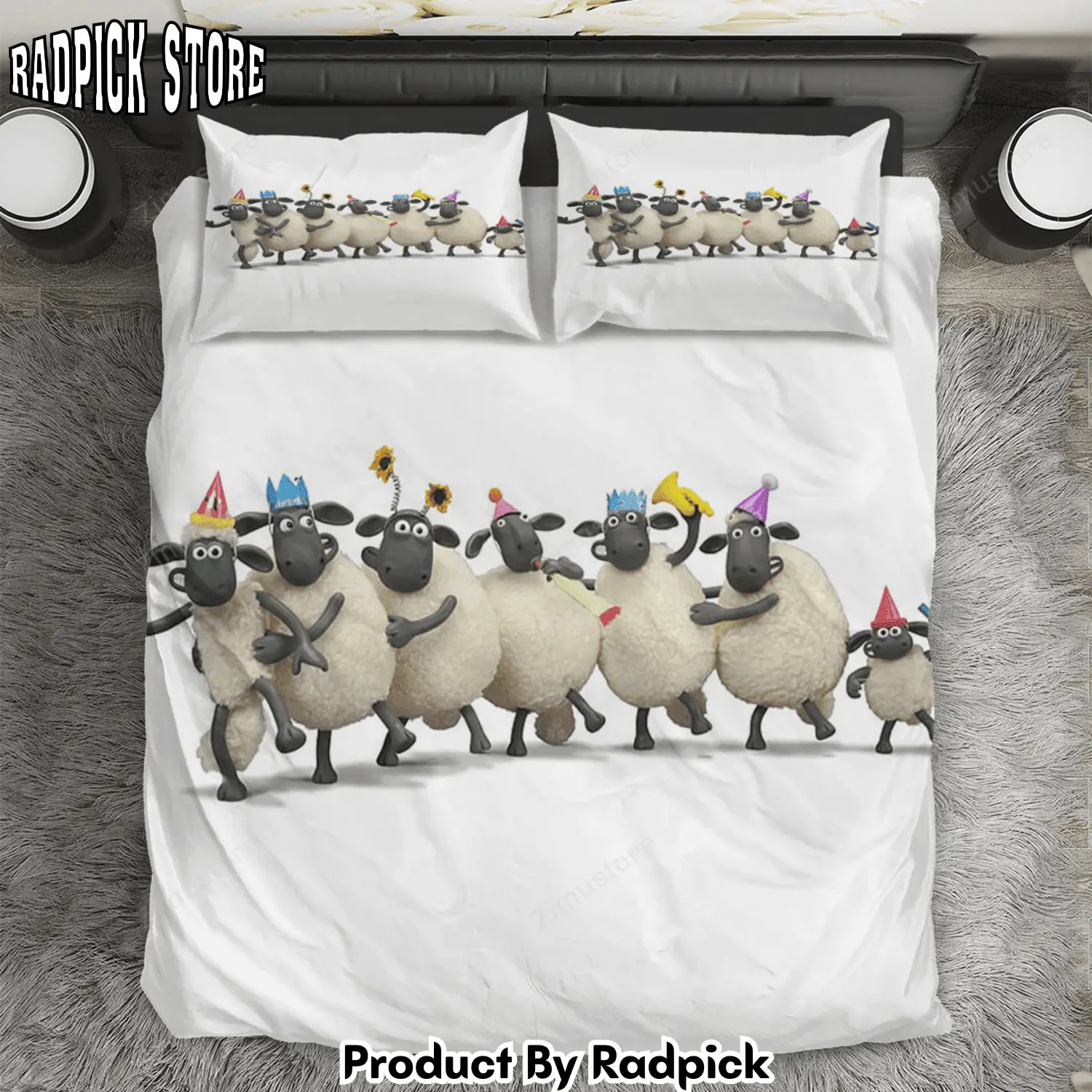 Radpick shaun the sheep movie poster 5 3pcs 3pcs bedding set duvet cover and pillow cases gift for fan rp3272347